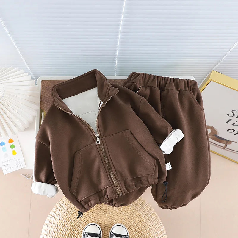 Toddler Fleece Clothing Set – Winter Warm Jacket + Pants SnugBubs Australia