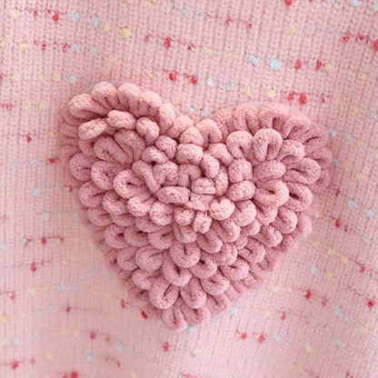Children’s Knit Heart Sweater – Colorful Polka Dot Pullover SnugBubs Australia