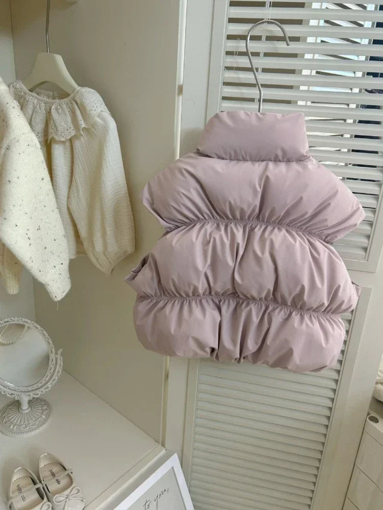 Autumn/Winter Baby Girl Solid Color Warm Puffer Vest SnugBubs Australia