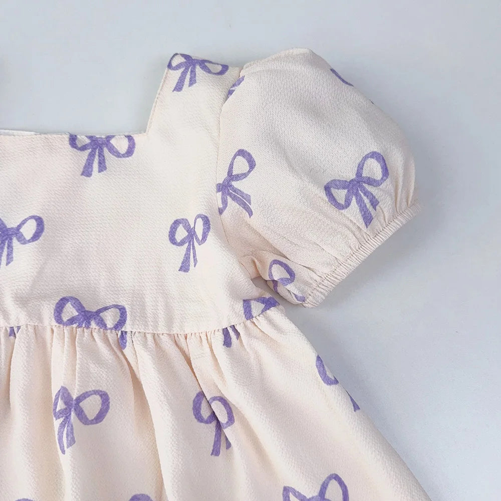 Bow Print Casual Dress