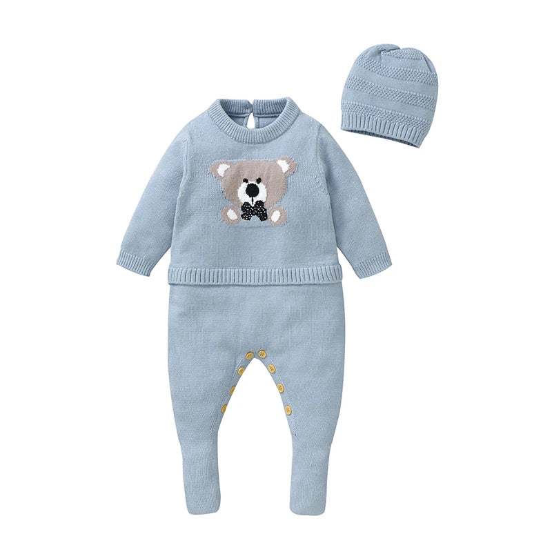 2-Piece Knitted Romper & Hat Set SnugBubs Australia