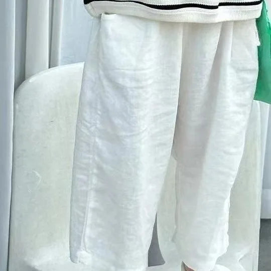 Baby Boy Girl Pant Cotton and Linen Cropped Trousers Child Trousers Long Kid Summer Pant Baby Infant Clothes SnugBubs Australia