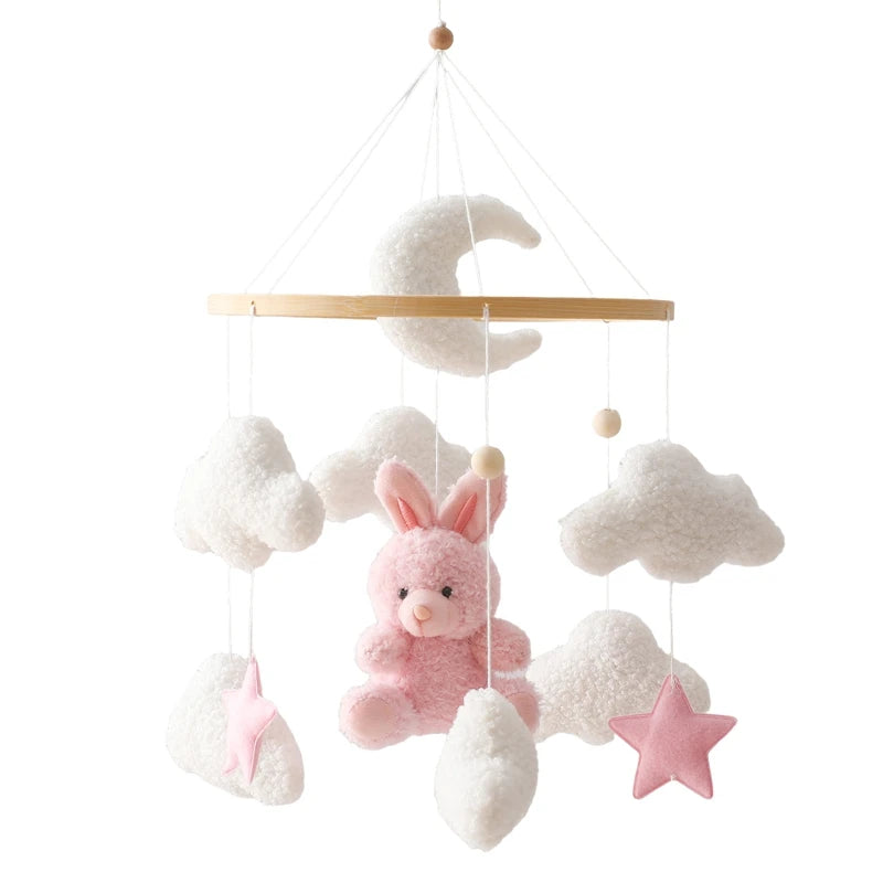Wooden Mobile Bed Bell Crib Bracket Animal Kingdom Soft Felt Bed Bell Newborn Music Box Hanging Toy Baby Toys S for 0 12 Months SnugBubs Australia