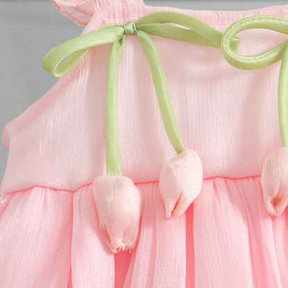 Girls Summer Bow Pommel Dress SnugBubs Australia