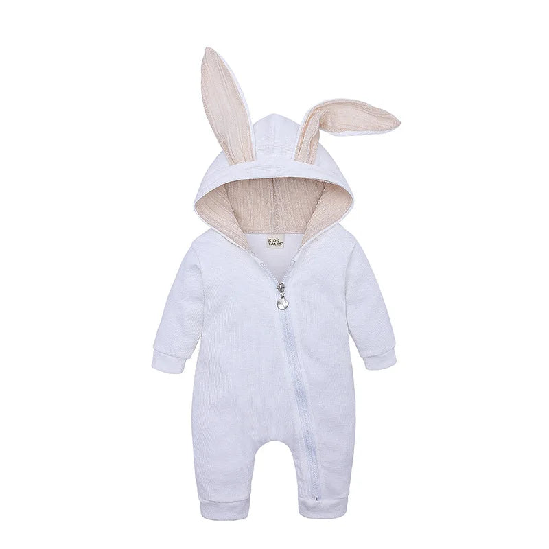 Baby Romper with Rabbit Ears – Cotton Long Sleeve Onesie (Unisex) SnugBubs Australia