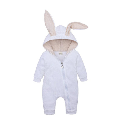 Baby Romper with Rabbit Ears – Cotton Long Sleeve Onesie (Unisex) SnugBubs Australia