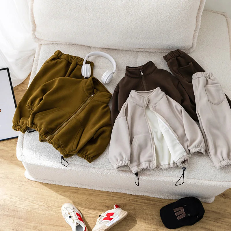 Toddler Fleece Clothing Set – Winter Warm Jacket + Pants SnugBubs Australia