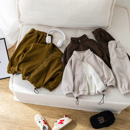 Toddler Fleece Clothing Set – Winter Warm Jacket + Pants SnugBubs Australia