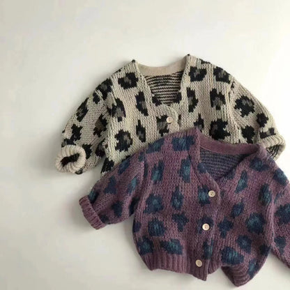 Girls Leopard Print Cardigan SnugBubs Australia