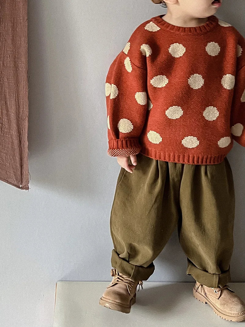 Vintage Polka Dot Knit Sweater SnugBubs Australia