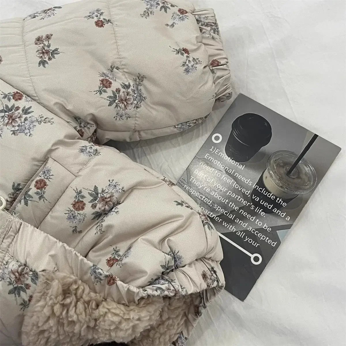 Cotton-Padded Floral Print Thicken Warm Coat SnugBubs Australia