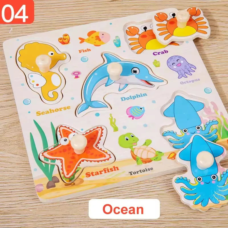 Montessori Wooden Puzzle Collection