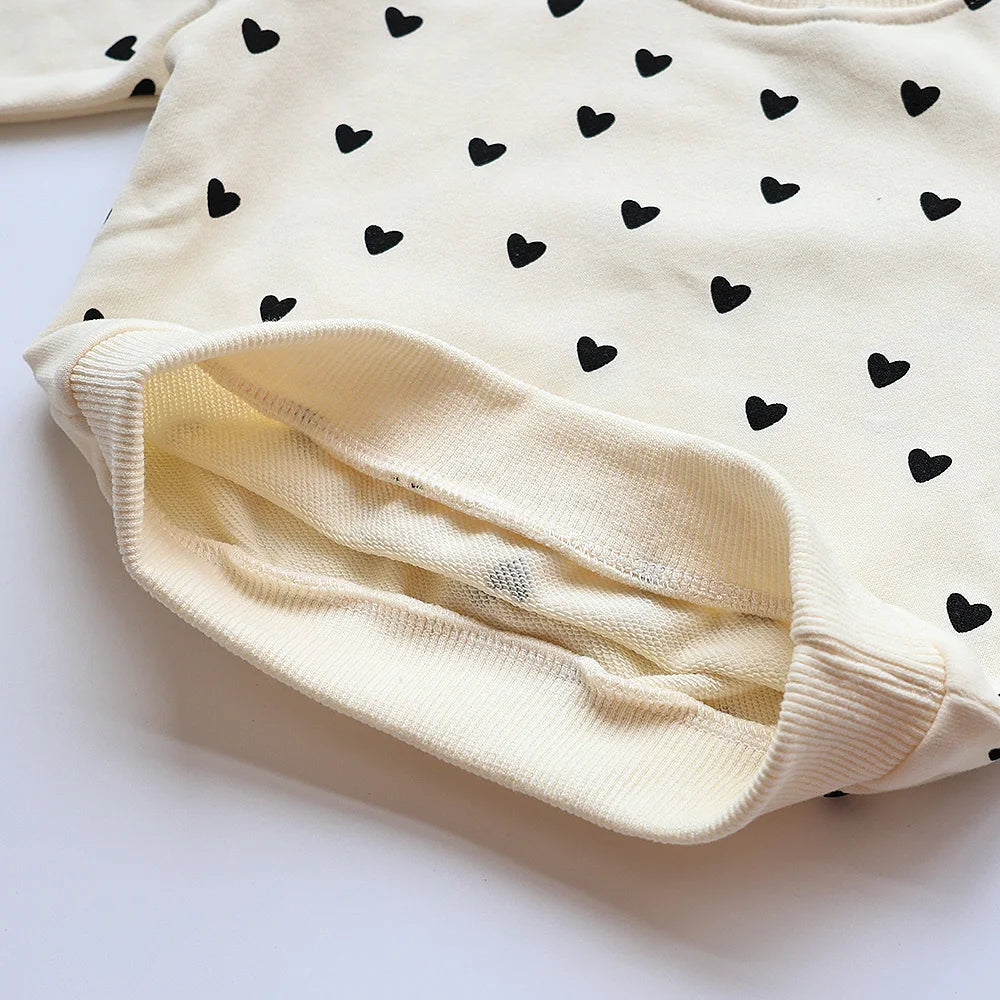 Full Heart Print Baby Hoodie Set SnugBubs Australia