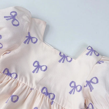 Bow Print Casual Dress