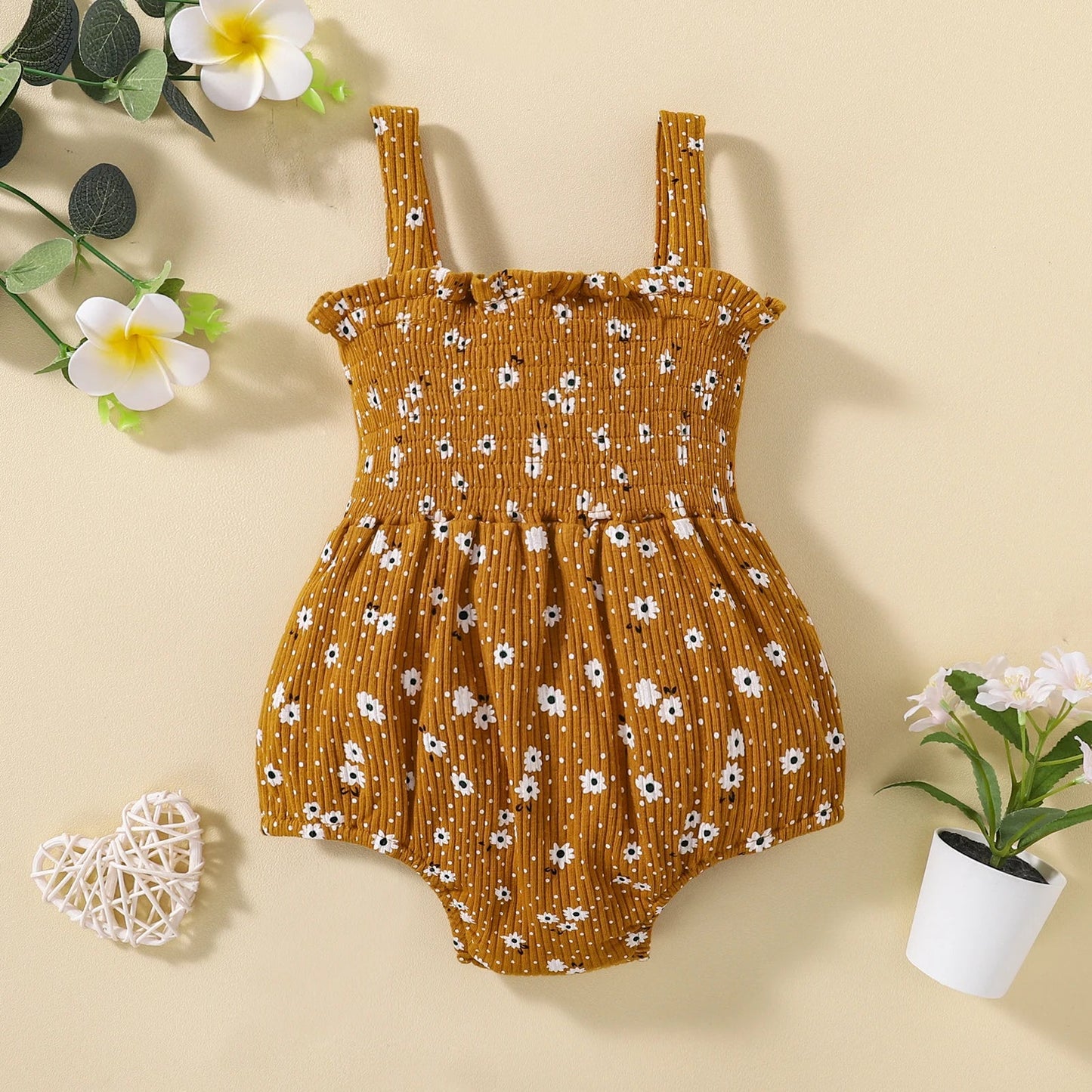 Floral & Polka Dot Print Bodysuit with Bow Waist SnugBubs Australia
