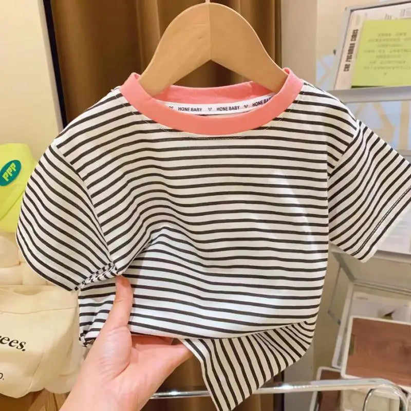 Striped Cotton T-Shirt SnugBubs Australia