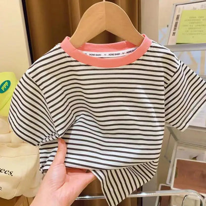 Striped Cotton T-Shirt SnugBubs Australia