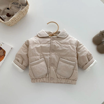 Solid Color Fur-Lined Warm Coat with Pockets SnugBubs Australia