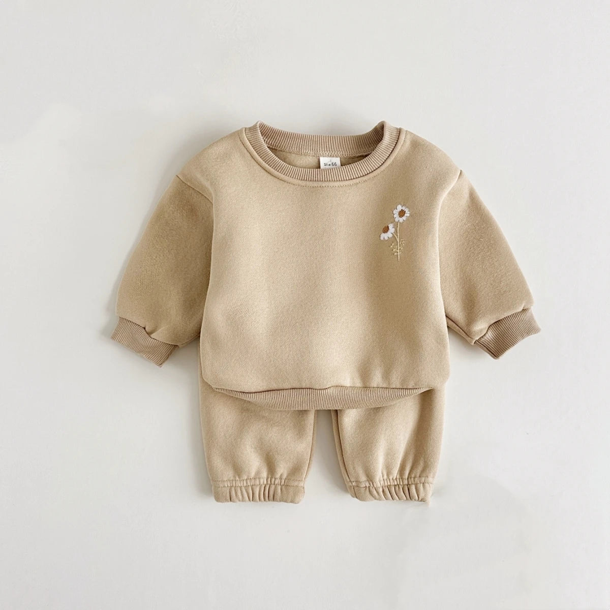 Embroidered Daisy Pullover Sweatshirt & Jogger Pants SnugBubs Australia