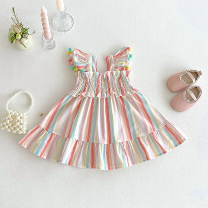 Princess Striped A-Line Dress for Girls SnugBubs Australia