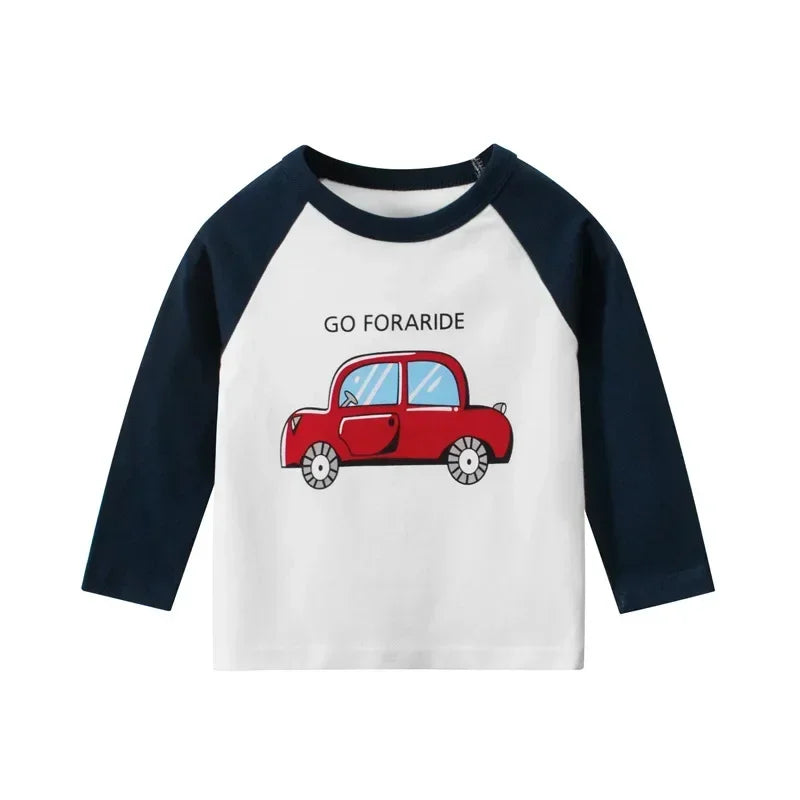 Boys Long Sleeve Car Graphic Tee - SnugBubs Australia