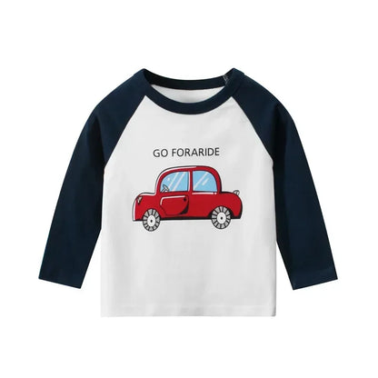 Boys Long Sleeve Car Graphic Tee - SnugBubs Australia