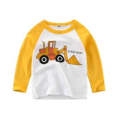 Boys Long Sleeve Construction Vehicles Graphic Tee SnugBubs Australia