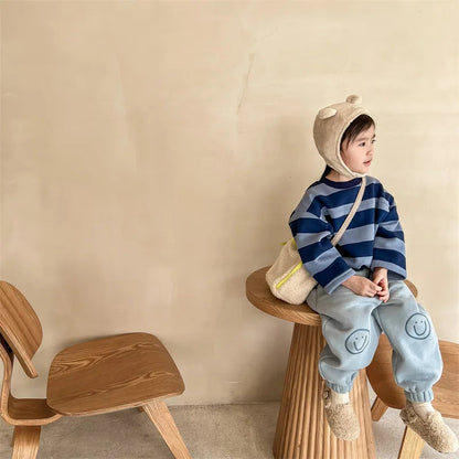 Cute Cartoon Print Thickened Cotton Casual Trousers SnugBubs Australia