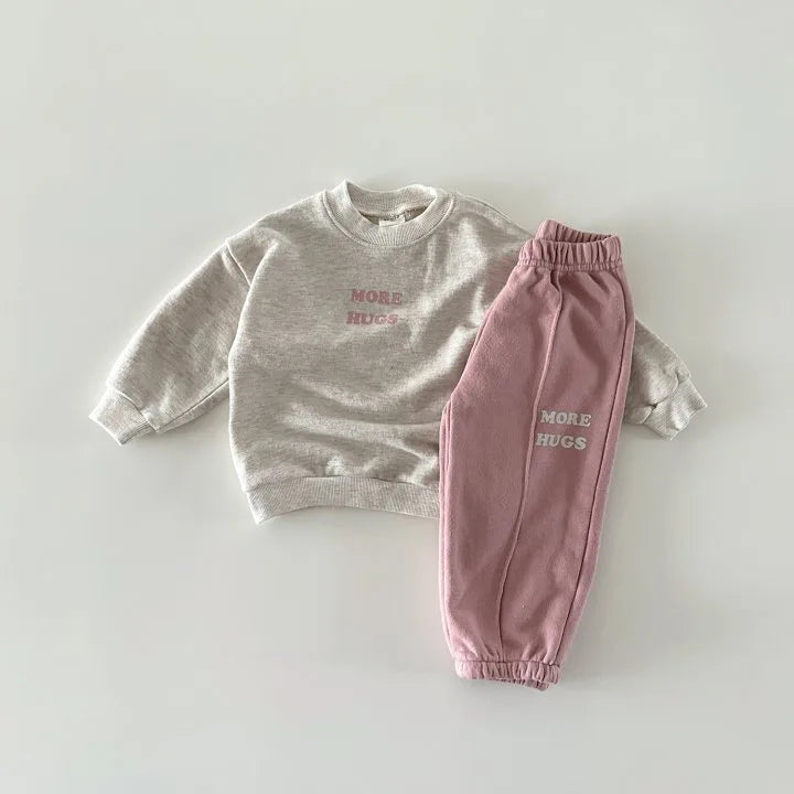 Cute Letter Print Sweatshirt & Pants 2-Piece Outfit SnugBubs Australia