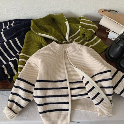 Striped Knit Cardigan - SnugBubs Australia