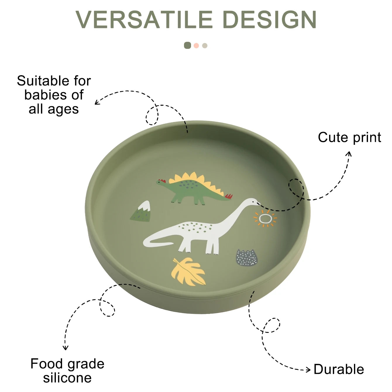 Dinosaur Silicone Baby Plate SnugBubs Australia