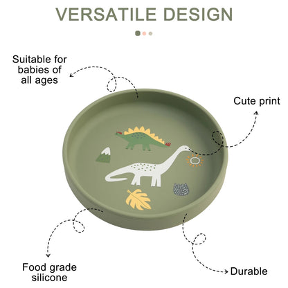 Dinosaur Silicone Baby Plate SnugBubs Australia