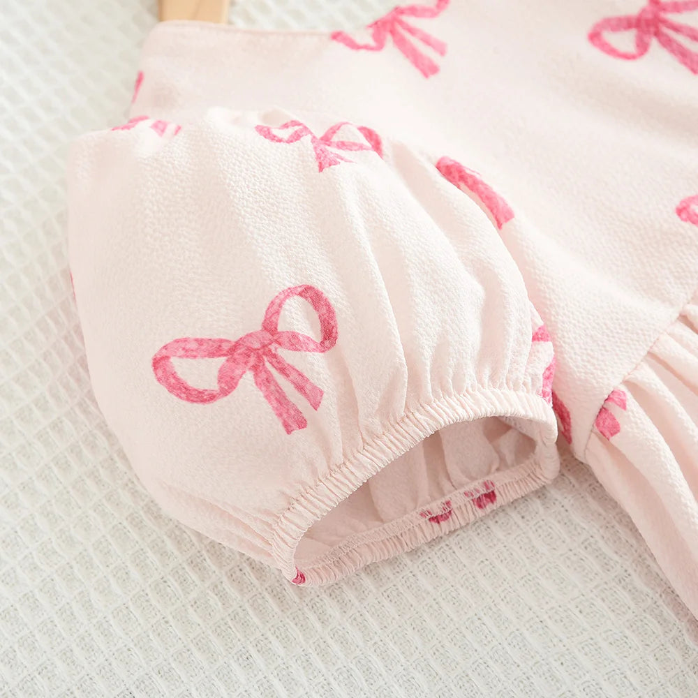Bow Print Casual Dress