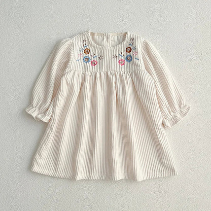 Long Sleeve Embroidered Princess Dress SnugBubs Australia