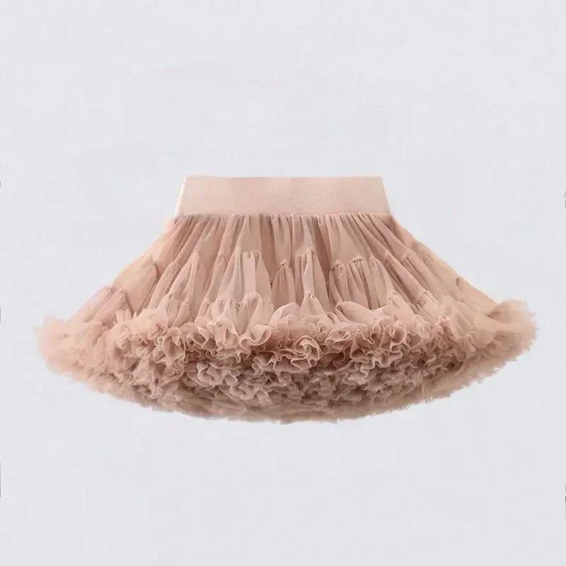 Girls Fluffy Tulle Tutu Skirt – Lace & Chiffon Dance Pettiskirt SnugBubs Australia