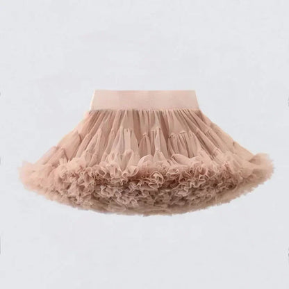 Girls Fluffy Tulle Tutu Skirt – Lace & Chiffon Dance Pettiskirt SnugBubs Australia