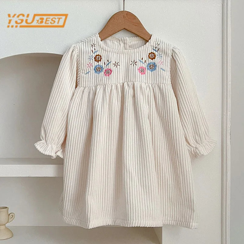 Long Sleeve Embroidered Princess Dress SnugBubs Australia