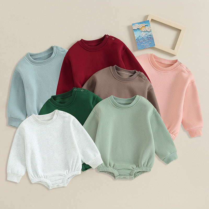 Fleece Solid Color Bubble Bodysuit Sweatshirt SnugBubs Australia