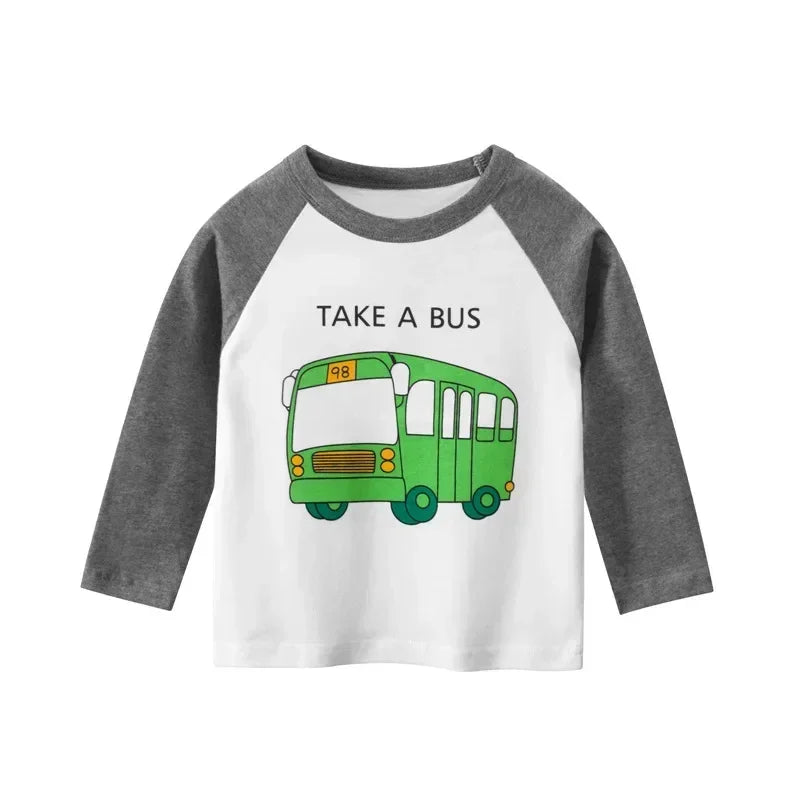 Boys Long Sleeve Car Graphic Tee - SnugBubs Australia