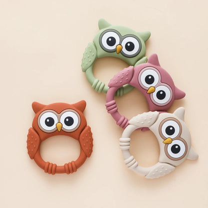 1PC Food Grade BPA Free Cartoon Owl Silicone Baby Teether SnugBubs Australia