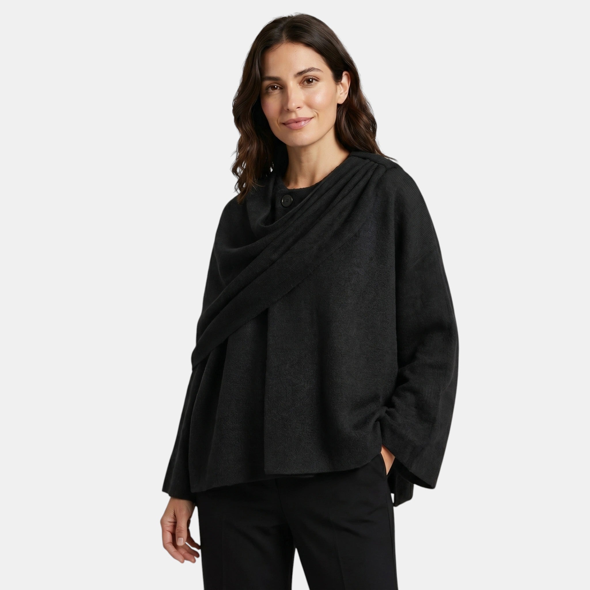 Women's Relaxed Fit Draped Cape Sweater SnugBubs Australia