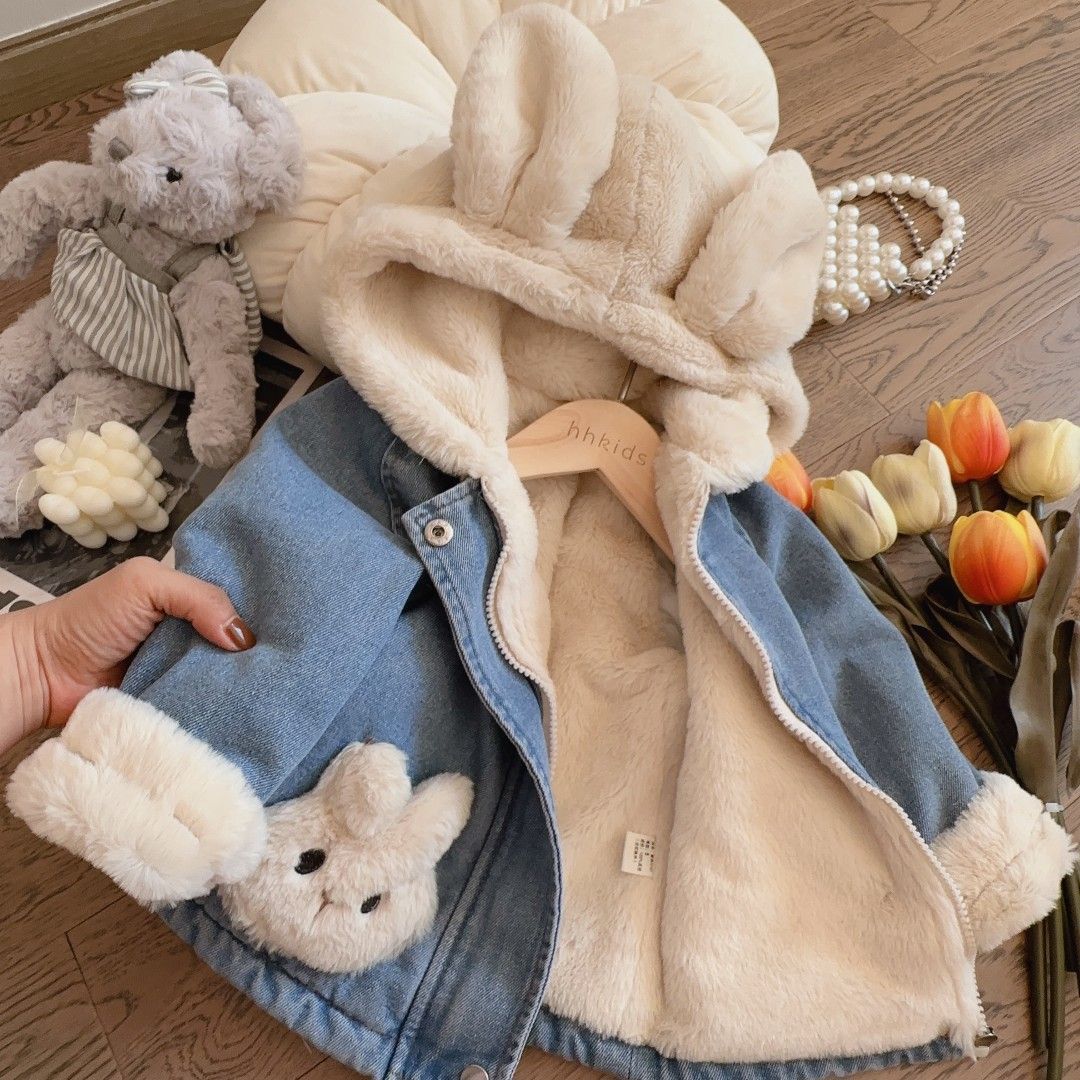 Girls' Jean Jacket Lamb Wool Autumn Clothing SnugBubs Australia