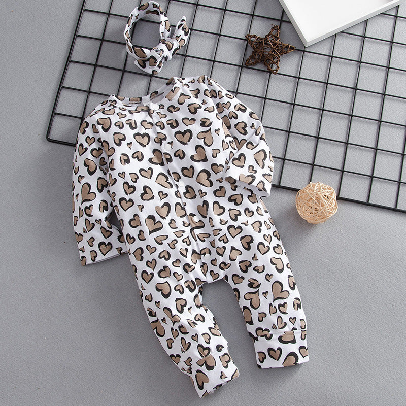 Baby Kids' Rompers Leopard Print Trendy Long Sleeve Rompers SnugBubs Australia