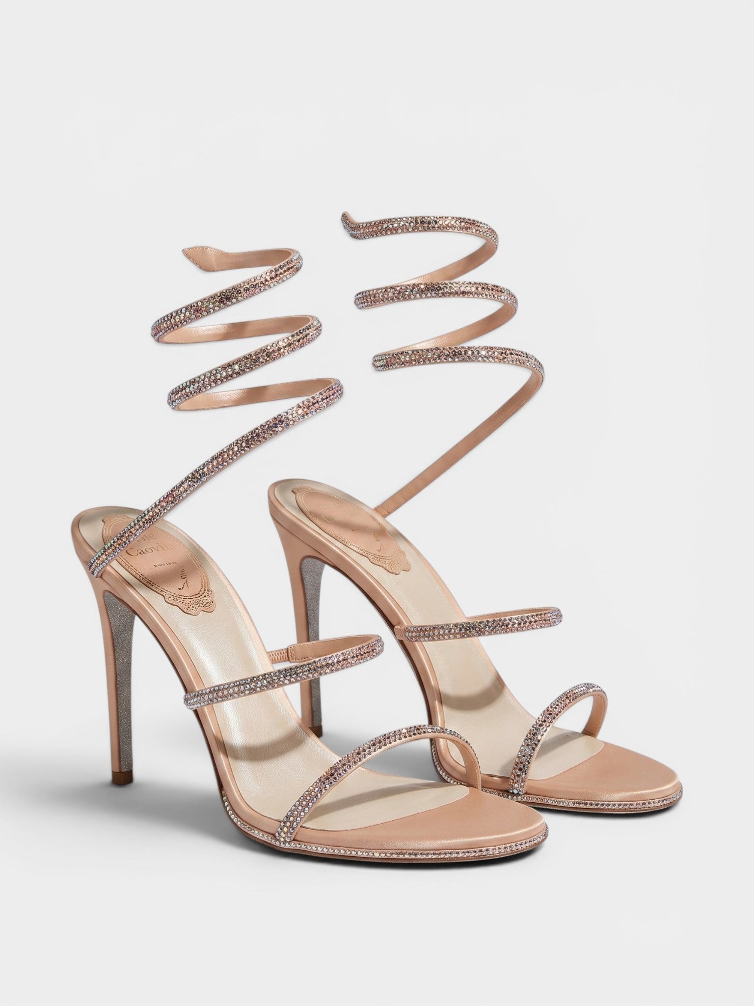 Gleamond | Women's Stiletto Sandals with Open Toe and Spiral Ankle Wrap Gleamond