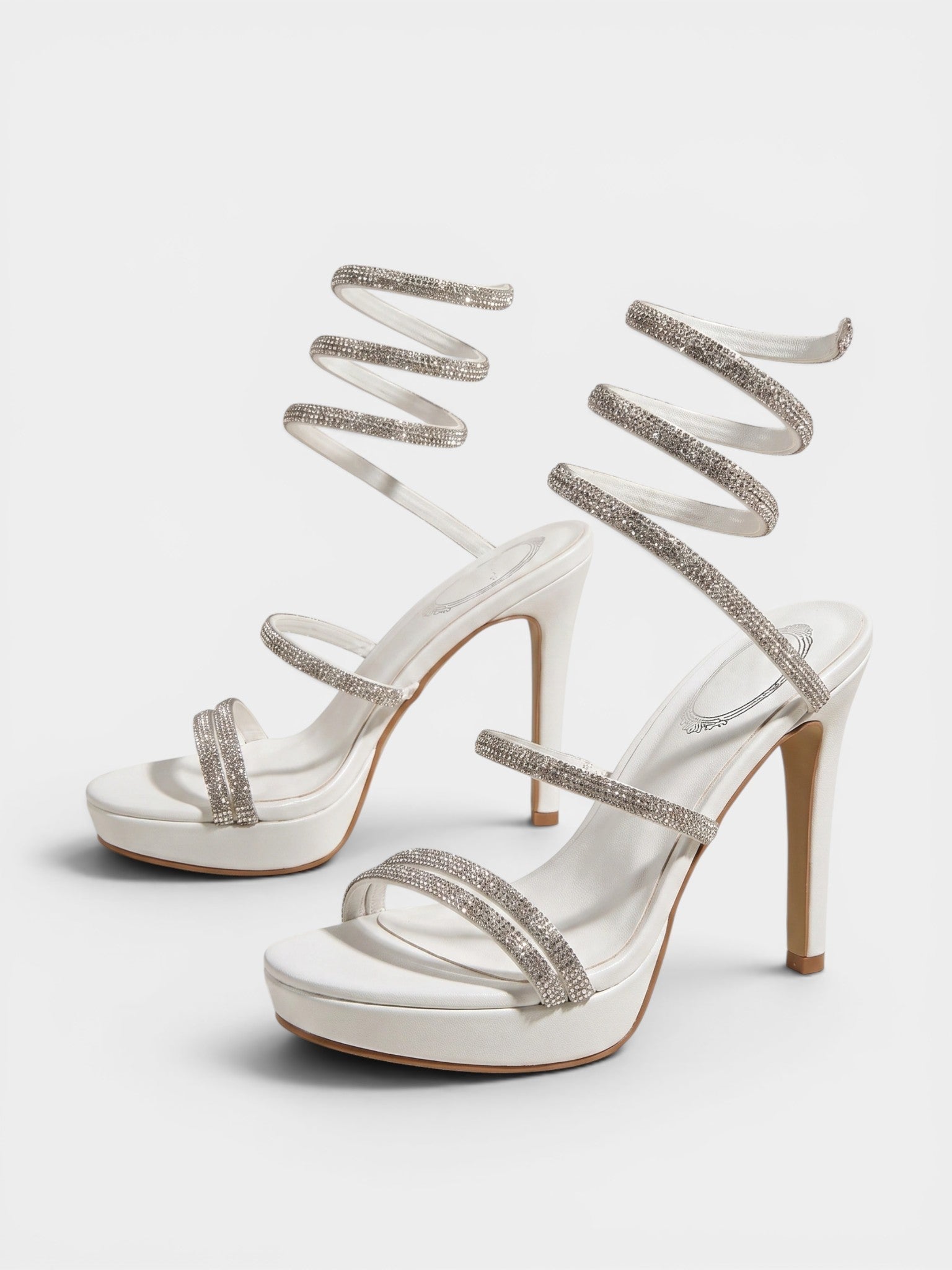 Gleamond | Women's Stiletto Sandals with Open Toe and Spiral Ankle Wrap Gleamond