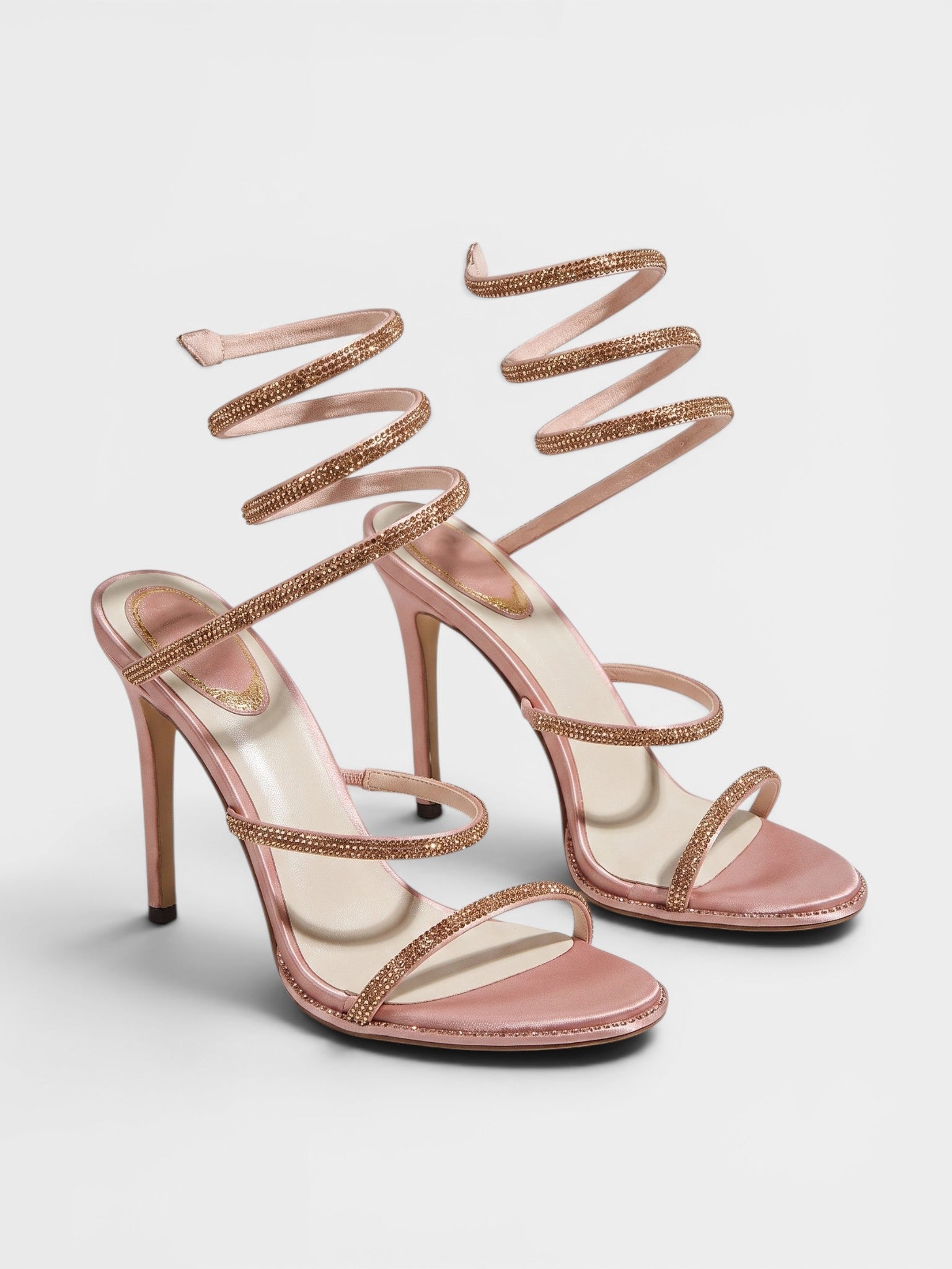 Gleamond | Women's Stiletto Sandals with Open Toe and Spiral Ankle Wrap Gleamond
