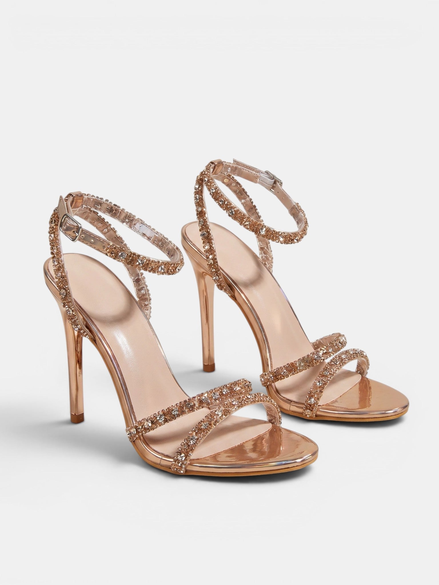 Gleamond | Women's Stiletto Sandals with Open Toe and Buckle Ankle Strap Gleamond