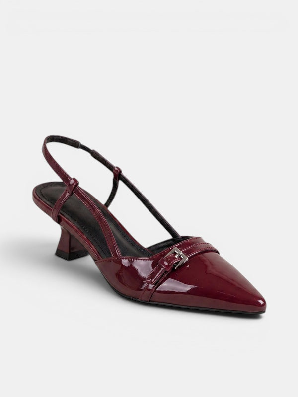 Gleamond | Women's Embroidered Slingback Pumps with Pointed Toe Gleamond