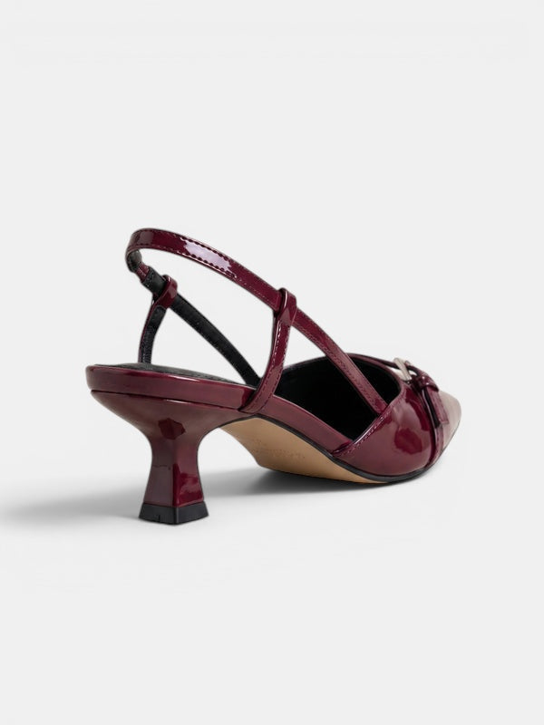 Gleamond | Women's Embroidered Slingback Pumps with Pointed Toe Gleamond