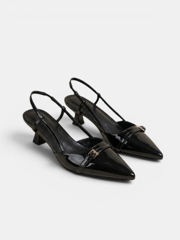 Gleamond | Women's Embroidered Slingback Pumps with Pointed Toe Gleamond